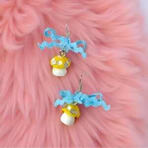 Cottage Core Mushroom Earrings 🍄 Mini Drops
